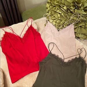 Express red, pink, or olive laced rim camisole 😈😍